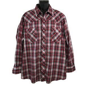 Wrangler Mens 2XL/XXL Long Sleeve‎ Western Pearl Snap RN 130273 Cowboy Rodeo